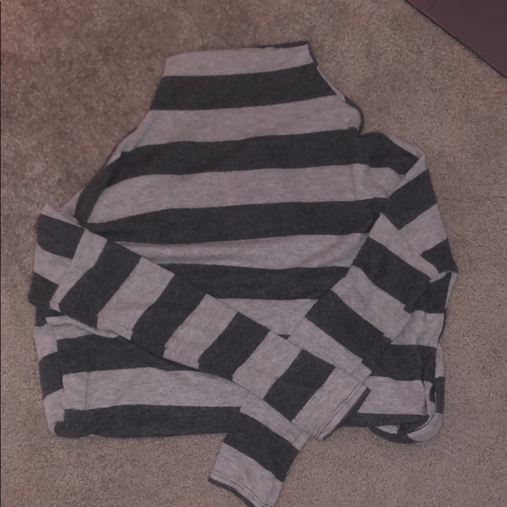 stripped turtle neck dress